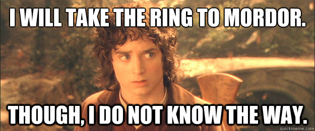 Frame from LOTR - I will take the ring to
Mordor